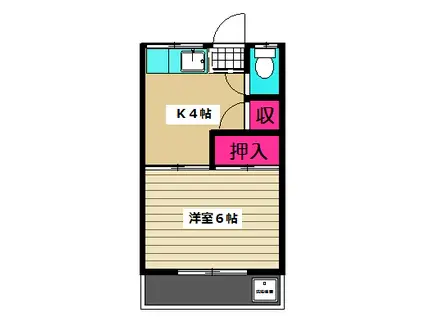 ピアーチェ・ウチムラ パート5(1K/2階)の間取り写真