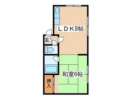 コーポきくち(1LDK/2階)の間取り写真