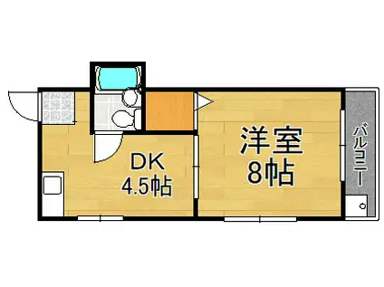 ハイムヤマウチ(1DK/4階)の間取り写真