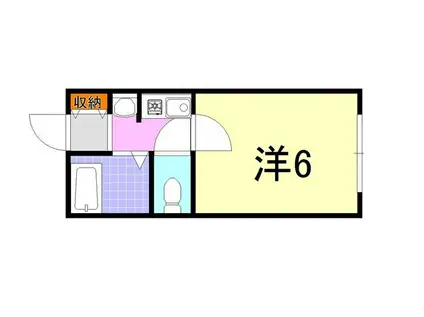 アビタシオン岡本(1K/2階)の間取り写真