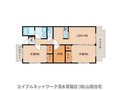 PRIMEVERE(2SLDK/3階)の間取り写真