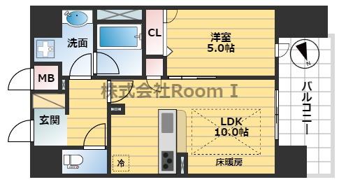 IBC RESIDENCE ウエスト(1LDK/11階)の間取り写真
