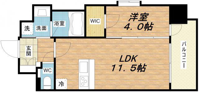 スプランディッド中之島DUE(1LDK/5階)の間取り写真