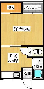 センチュリー櫛原(1K/2階)の間取り写真