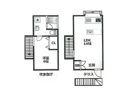 M SQUARE エム スクエア(1LDK/B1階)の間取り写真