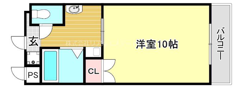 太陽ハイツ南草津III(1K/5階)の間取り写真