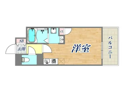 エクシード武庫之荘Ⅱ(ワンルーム/6階)の間取り写真