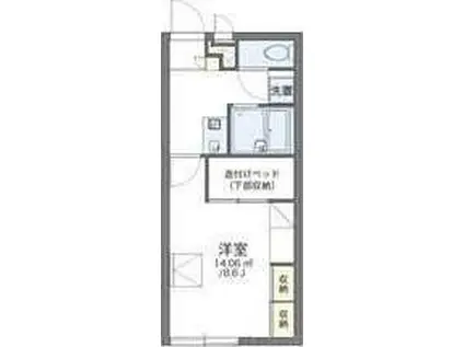 レオパレスクレール(1K/1階)の間取り写真