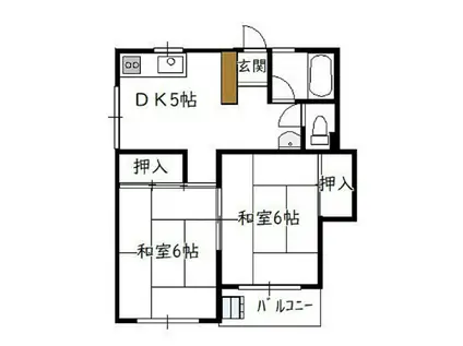 メゾン東大和(2DK/3階)の間取り写真