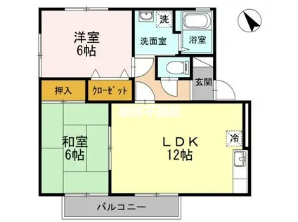 リヴァージュ(2LDK/2階)の間取り写真
