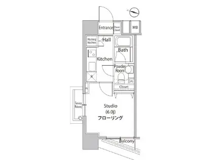 ファーストリアルタワー新宿(1K/9階)の間取り写真