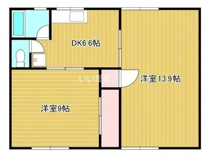 植新アパート(2DK/2階)の間取り写真