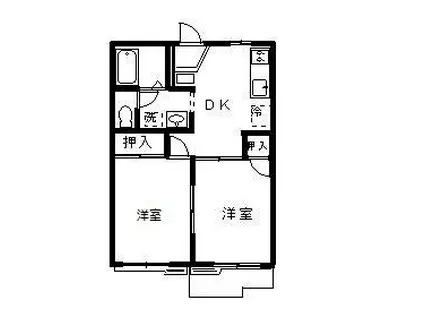 ハイツ童夢(2DK/2階)の間取り写真