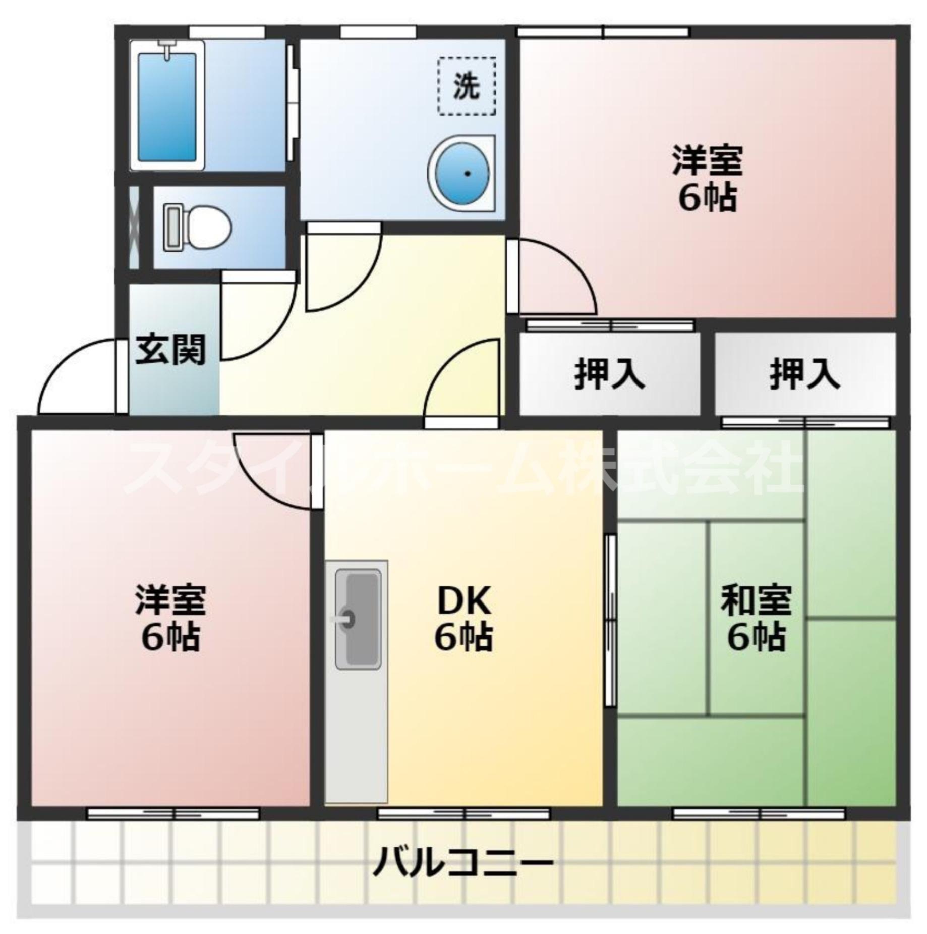 シティ・ナカヤマ B(3DK/1階)の間取り写真