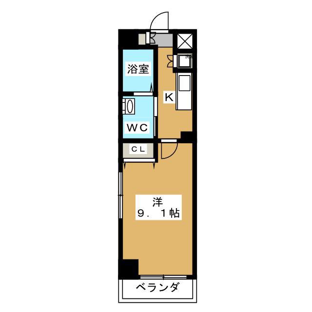 ディアコースト本千葉駅前(1K/5階)の間取り写真