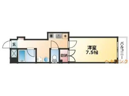 AMITY城西(1K/2階)の間取り写真