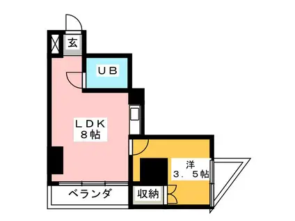 浅井ビル(1DK/3階)の間取り写真