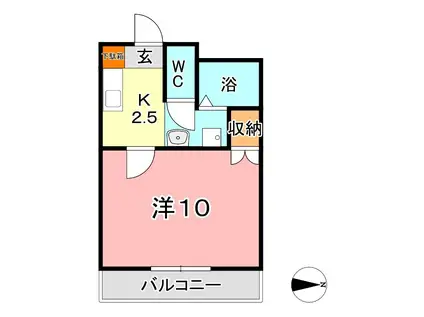 ブールブランシュC棟(1K/3階)の間取り写真