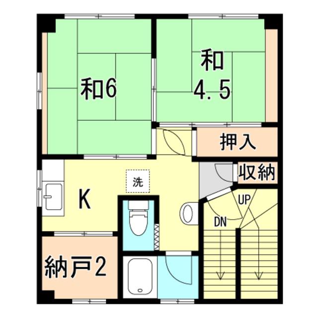 木下マンション(2SK/3階)の間取り写真