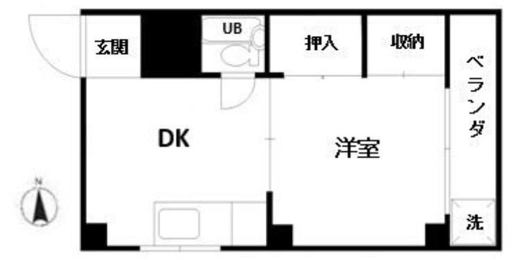 グリーンコーポラス(1DK/3階)の間取り写真