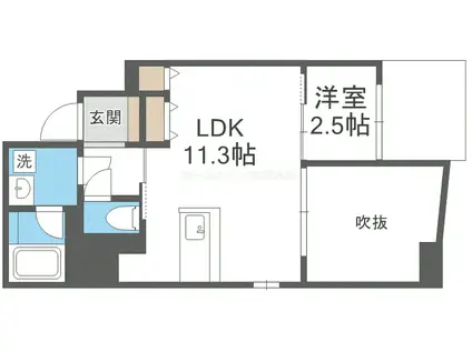 エスリードレジデンス大阪谷町ザ・マークス(1LDK/4階)の間取り写真