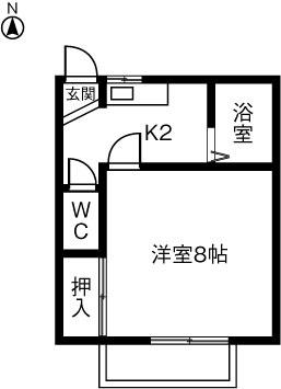MIRAING91(1K/1階)の間取り写真