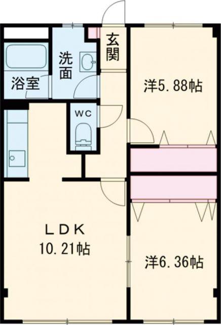 レジデンスKOUEI(2LDK/3階)の間取り写真