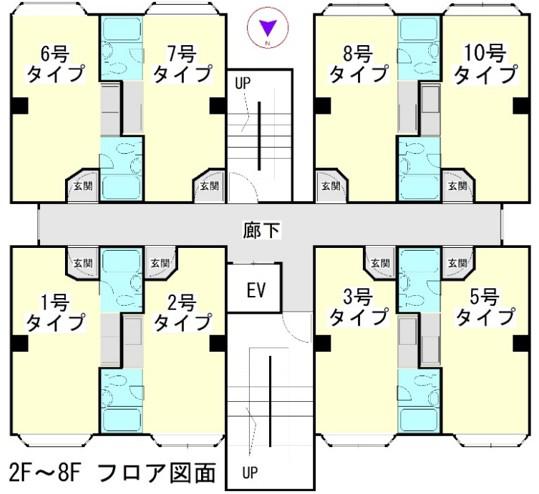 フォーリブスイン上本町(ワンルーム/6階)の間取り写真