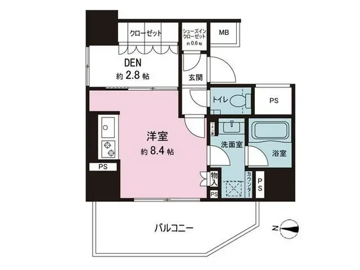ザ・パークハウス新宿柏木 13階階 間取り