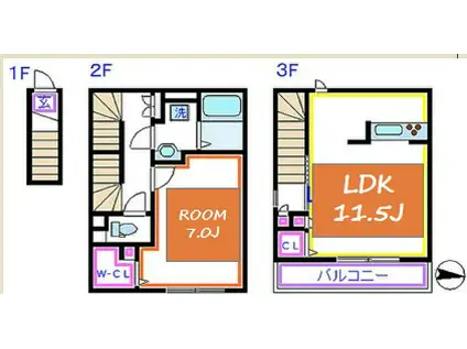 プチメゾン1010(1LDK/2階)の間取り写真