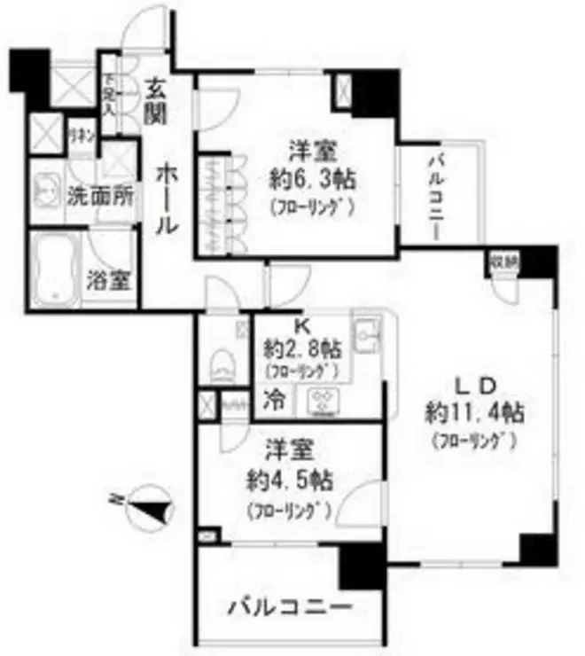 クオリア南麻布 4階階 間取り