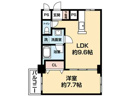 パラッツォJ&I21(1LDK/2階)の間取り写真