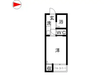 玉島長尾ハイツB棟(1K/1階)の間取り写真