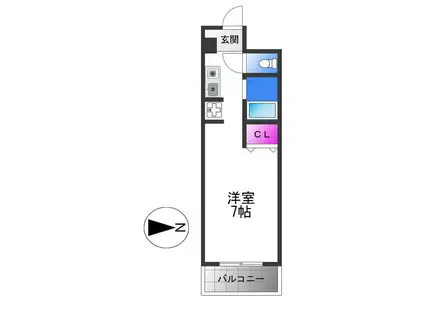 キャトルセゾン(1K/3階)の間取り写真