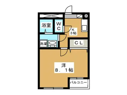 ヴィラコンテッサ伝馬町(1K/2階)の間取り写真