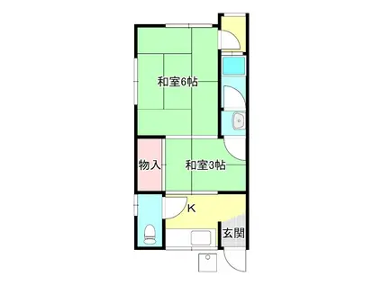 大和アパート(2K/2階)の間取り写真