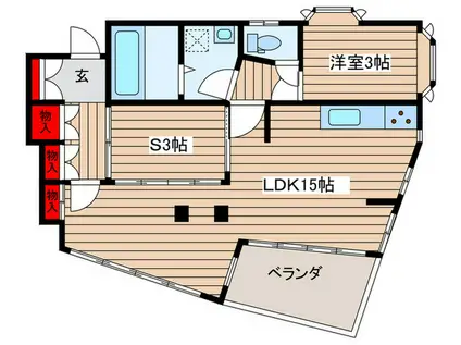 パークサイド富士見台(1SLDK/1階)の間取り写真