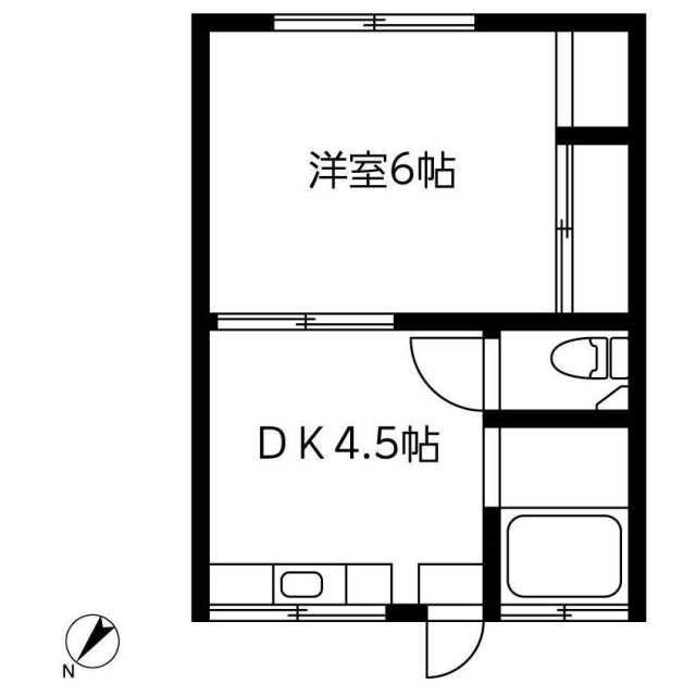 井村荘2号棟(1DK/2階)の間取り写真