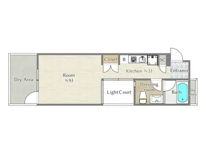 RADIA KITA-SHINJUKU(ワンルーム/B1階)の間取り写真