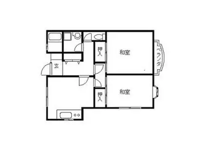 RHAPSODY IN RED(2DK/1階)の間取り写真