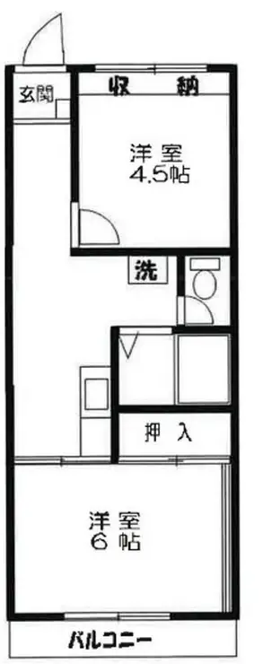 蟹ヶ谷ハイツ 3階階 間取り