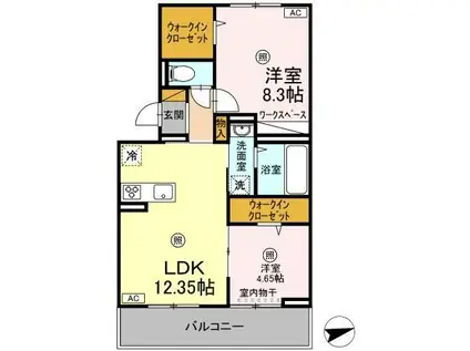 ルアナハイム(2LDK/3階)の間取り写真