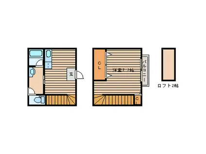 T・Kコーポ(1DK/1階)の間取り写真