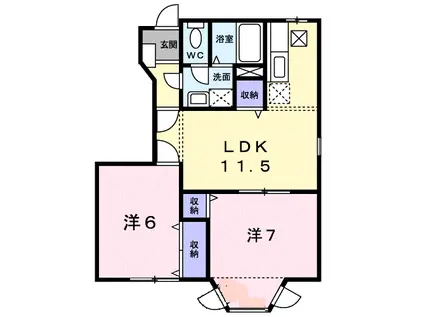 ドリームハウス(2LDK/1階)の間取り写真