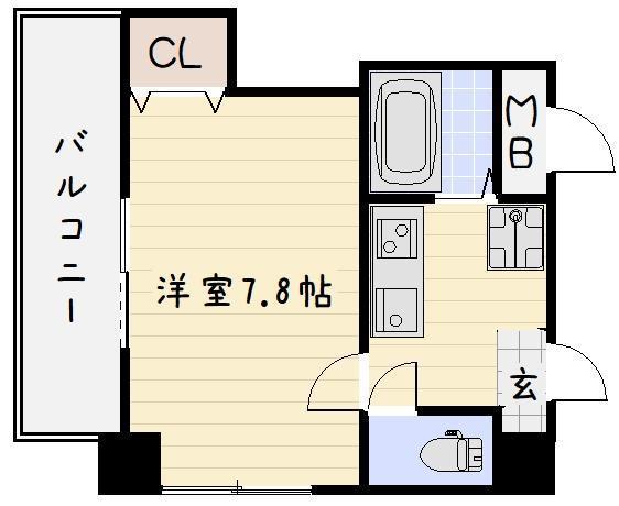 オリジンコアビル(1K/7階)の間取り写真