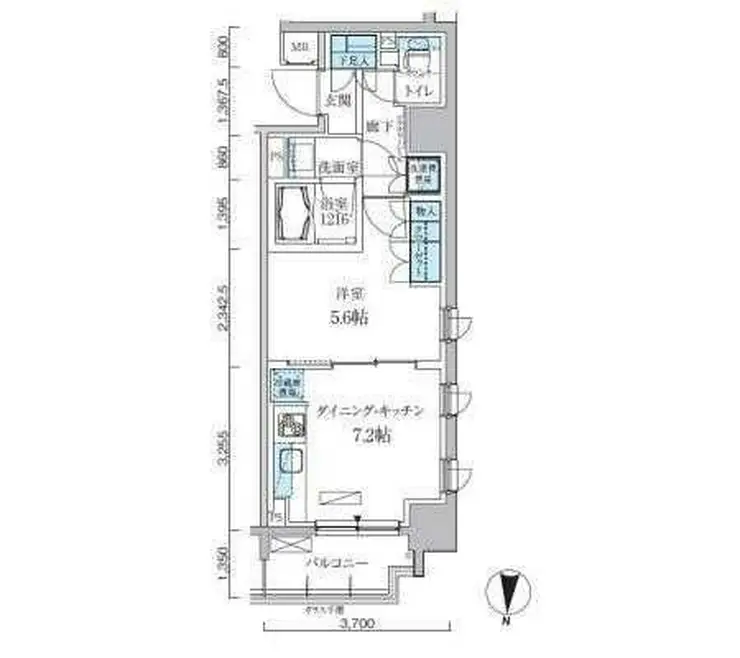 パークアクシス両国馬車通り 4階階 間取り