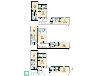 ルミエール大森(1K/2階)の間取り写真