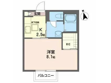 ドミールいつき(1K/1階)の間取り写真