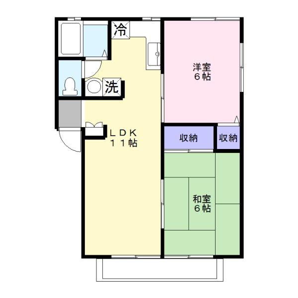 ハイムグリーンアクセス(2LDK/1階)の間取り写真