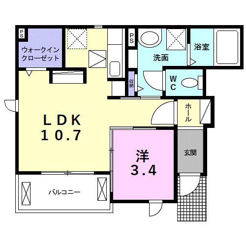 コネクトKRII(1LDK/1階)の間取り写真